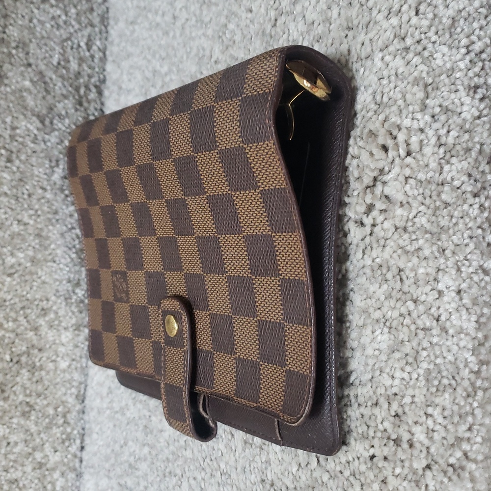 Louis Vuitton Damier Ebene Checkered Brown Planner Agenda Authentic mm size - Picture 4 of 8